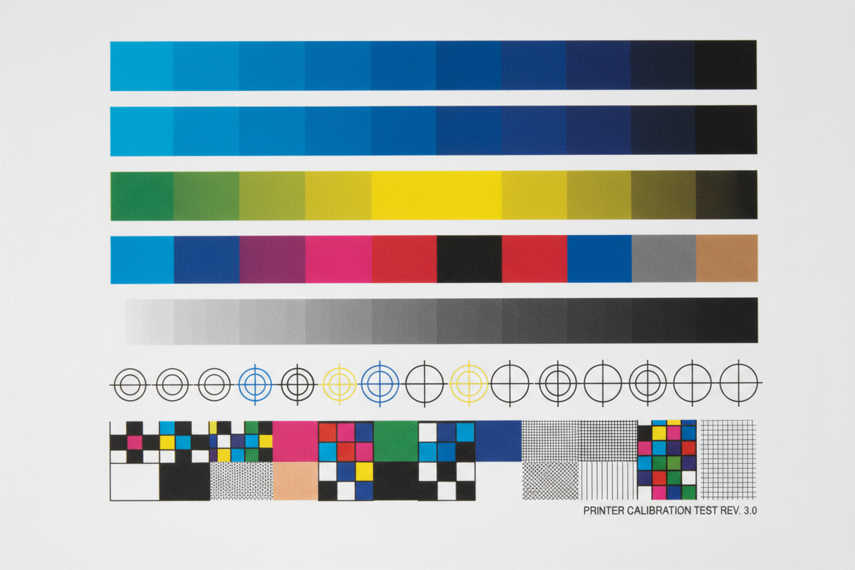 an image showing test colour printing strips
